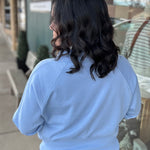 Lt. Blue Quarter Zip Sweatshirt Top - Sweatshirt PANACHE