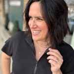 Black Quarter Zip Short Sleeve Top Top - Tee RAE MODE