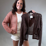 Clay Crochet Cropped Open Cardigan Tops- Cardigans DOE & RAE