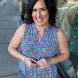 Royal Blue Multi Liz Tank