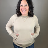 Tan Zipper Closure Sweatshirt