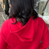 True Red Quarter Zip Hoodie Jacket