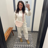 Heather Oatmeal Serenity Fleece Joggers
