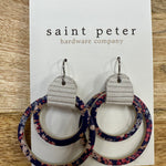 Floral Double Hoop Earrings Jewelry - Earrings St. Peter Hardware