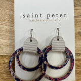 Floral Double Hoop Earrings Jewelry - Earrings St. Peter Hardware