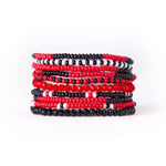 Black/Red Beaded Bracelet INK + ALLOY