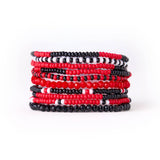 Black/Red Beaded Bracelet INK + ALLOY