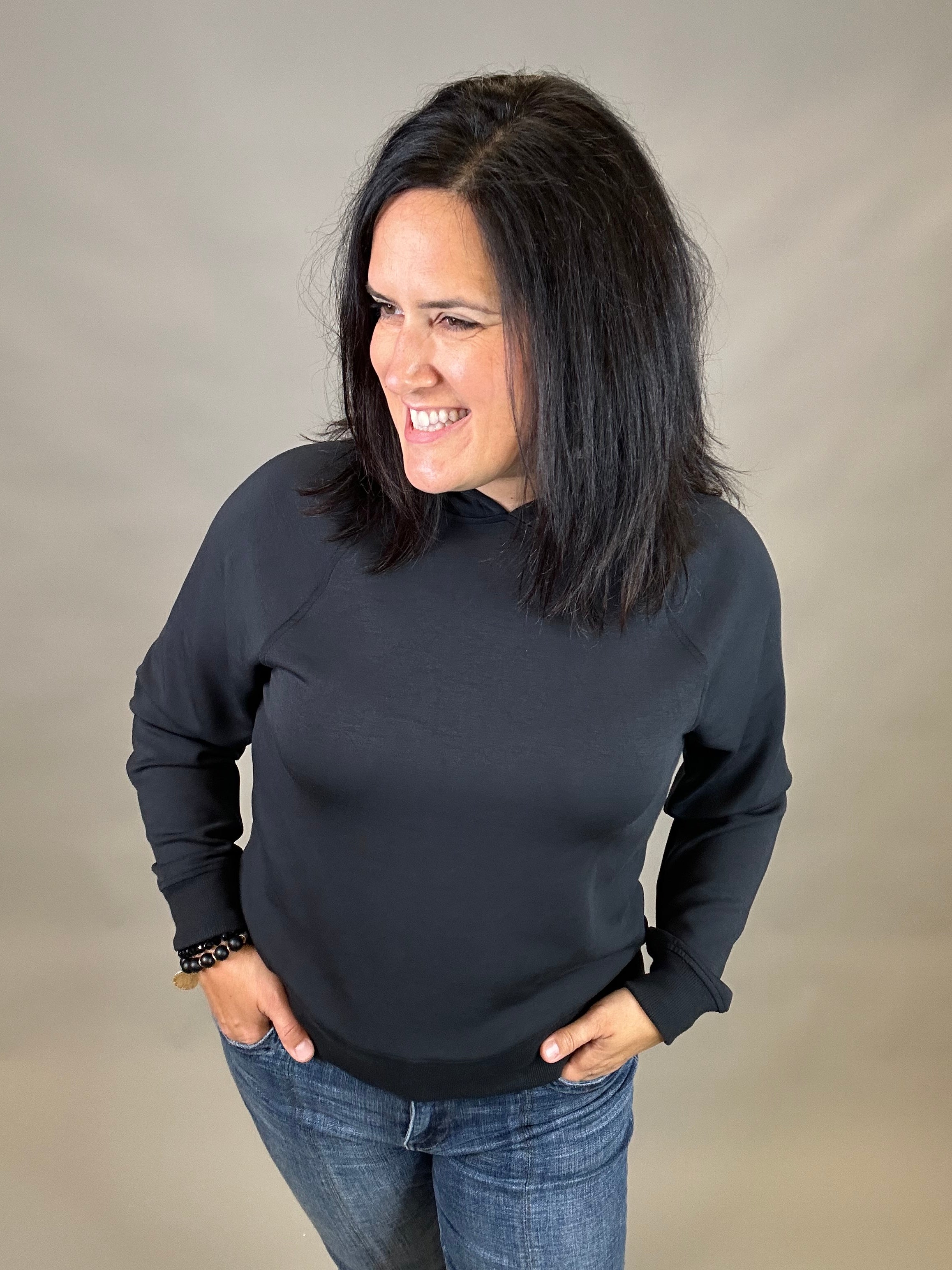 Black Turner Hoodie Top - Sweatshirt THREAD & SUPPLY