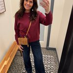 Festive Red Hemlet Sweater Top - Sweater VELVET HEART