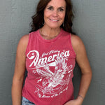 Red God Bless America Tank Top Tops- Tanks HRT and LUV