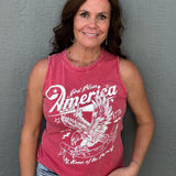 Red God Bless America Tank Top Tops- Tanks HRT and LUV