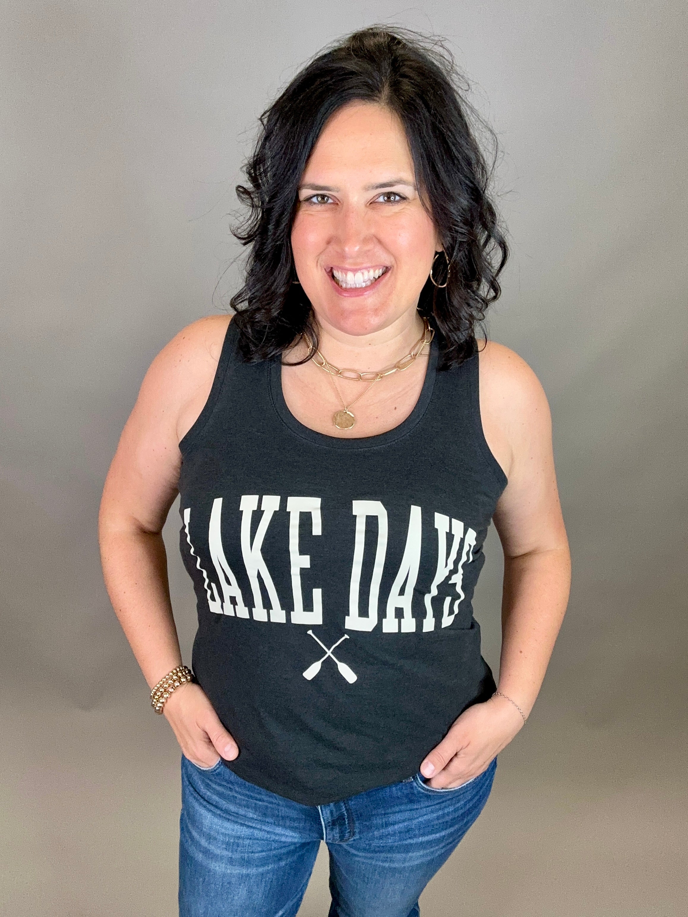 Black Lake Days Racerback Tank Tops- Tanks WINDMILL GYPSY