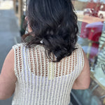 Sand Chunky Open Stitch Sweater Vest Top - Sweater DOE & RAE