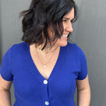 Royal Blue Waffle V Neck Cardigan Tops- Cardigans STACCATO