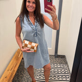 Ruffled Denim Dress Dresses EE:SOME