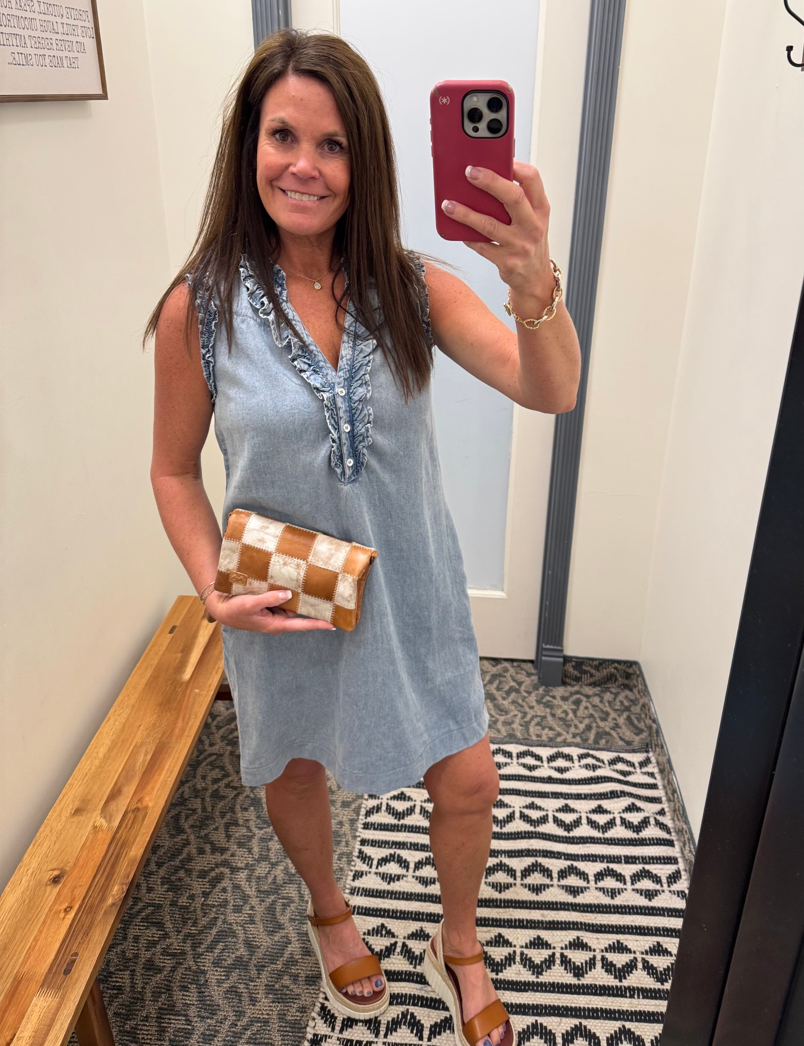 Ruffled Denim Dress Dresses EE:SOME