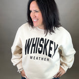 Tan Whiskey Weather Sweatshirt Top- Sweatshirt PANACHE