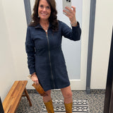 Navy French Terry Mini Dress