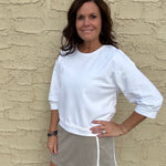 White Reverse Seam Top Top- Sweatshirt JODIFL