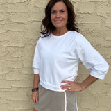 White Reverse Seam Top Top- Sweatshirt JODIFL