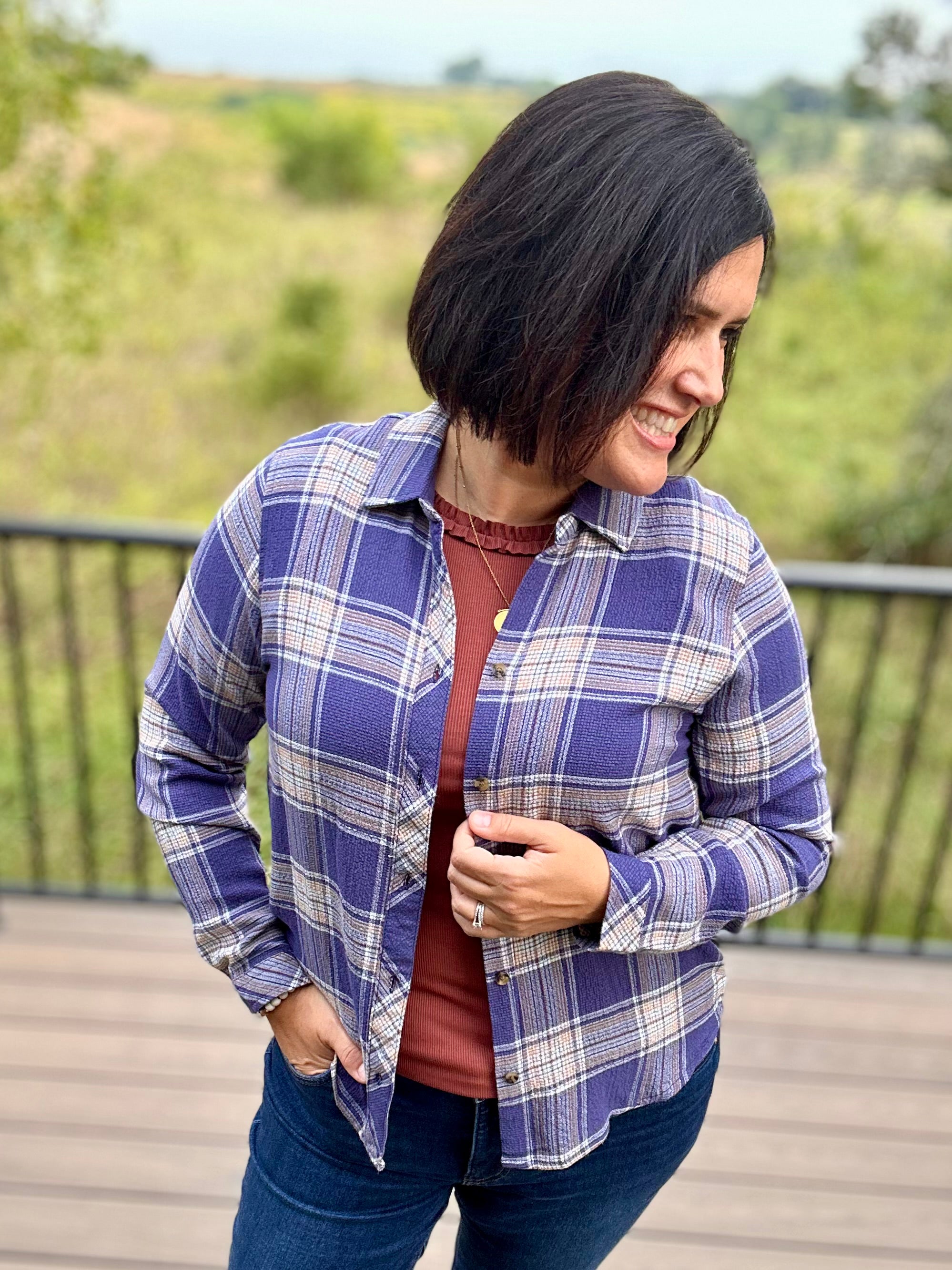 Daphne Indigo Multi Plaid Shirt Tops - Button Ups THREAD & SUPPLY