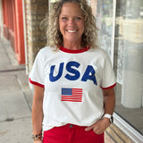 USA Flag Tee Tops- Tees JODIFL