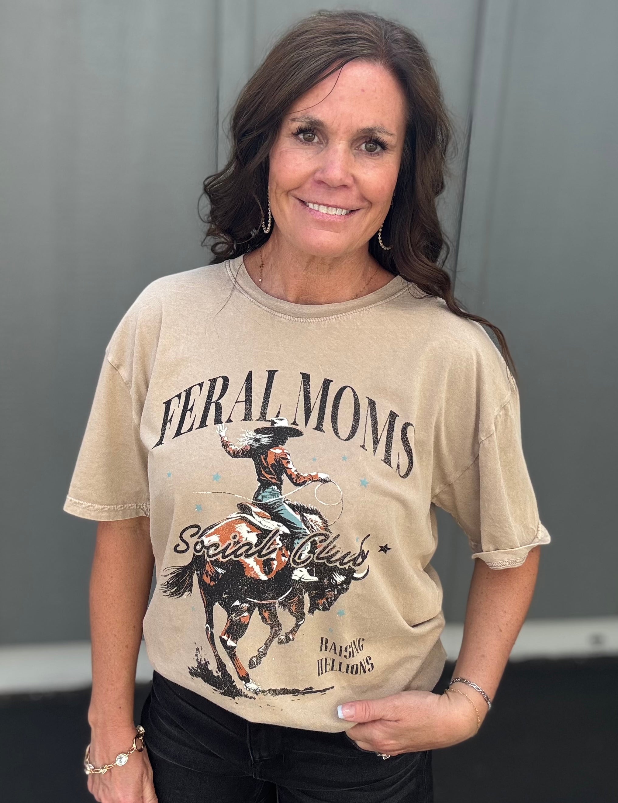 Feral Moms Social Club Graphic Tee Tops- Tees HRT and LUV