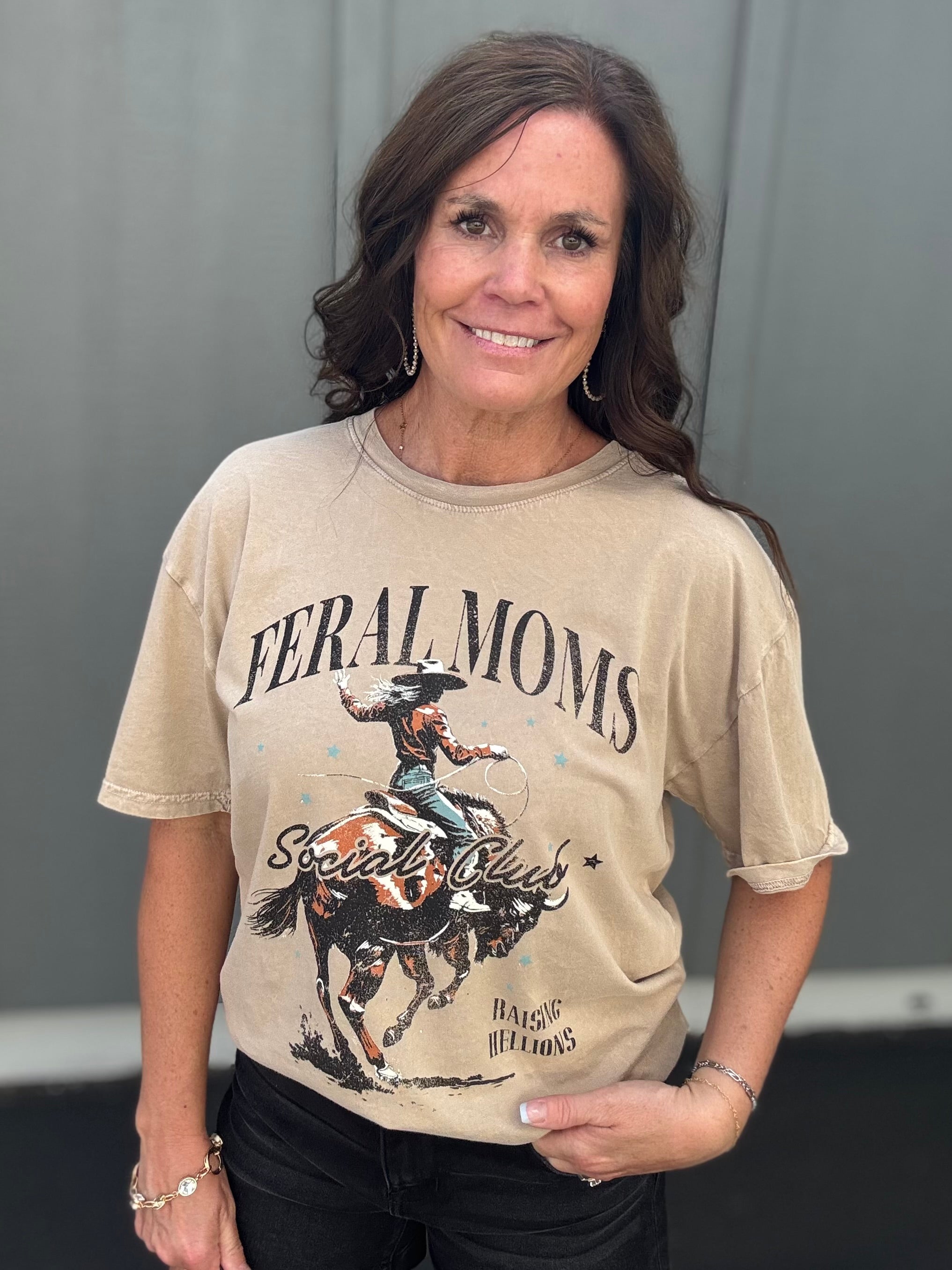 Feral Moms Social Club Graphic Tee Tops- Tees HRT and LUV