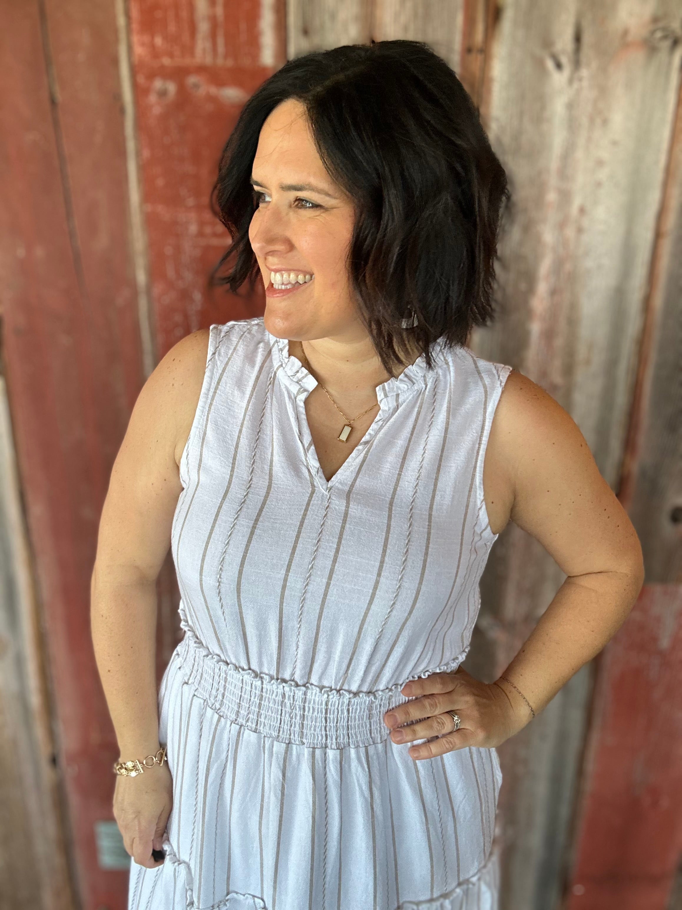 Ivory Taupe Amorette Dress Dresses THREAD & SUPPLY