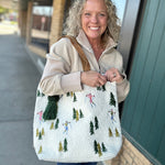 Ski Scene Woven Tote Bags- Totes PANACHE