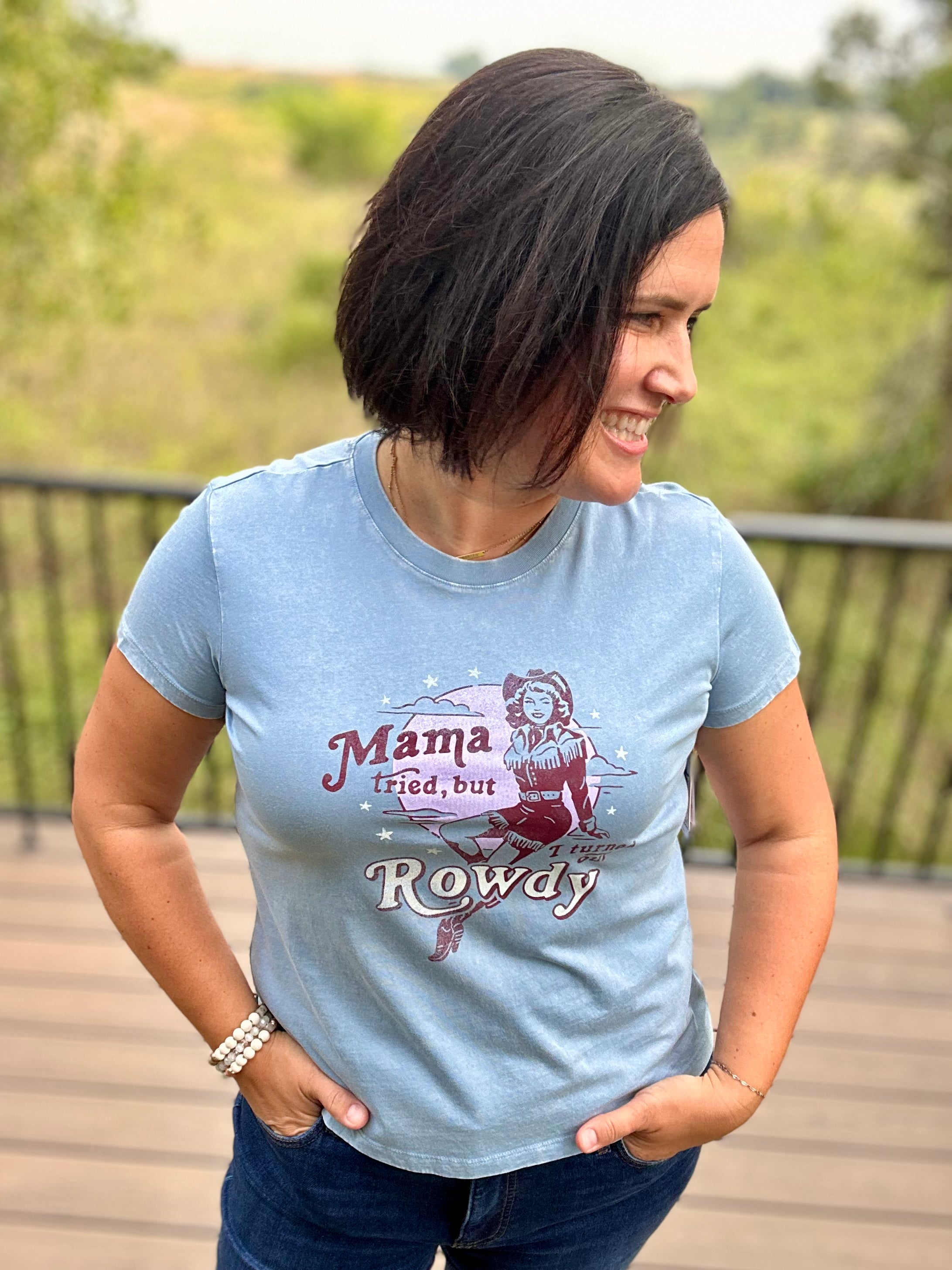 "Mama Tried" Rowdy Graphic Tee Top - Tee FLAG AND ANTHEM