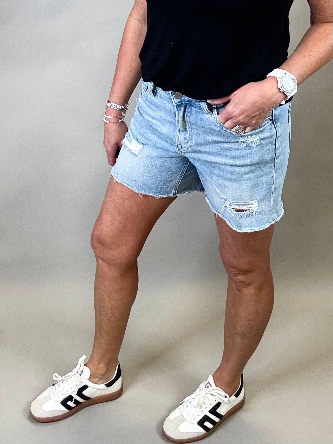 Anthemis High Rise Midi Shorts Bottoms - Shorts MICA DENIM