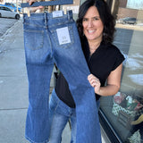 Blue Stone Vintage Wash Flare Jean Bottoms - Pants MICA DENIM