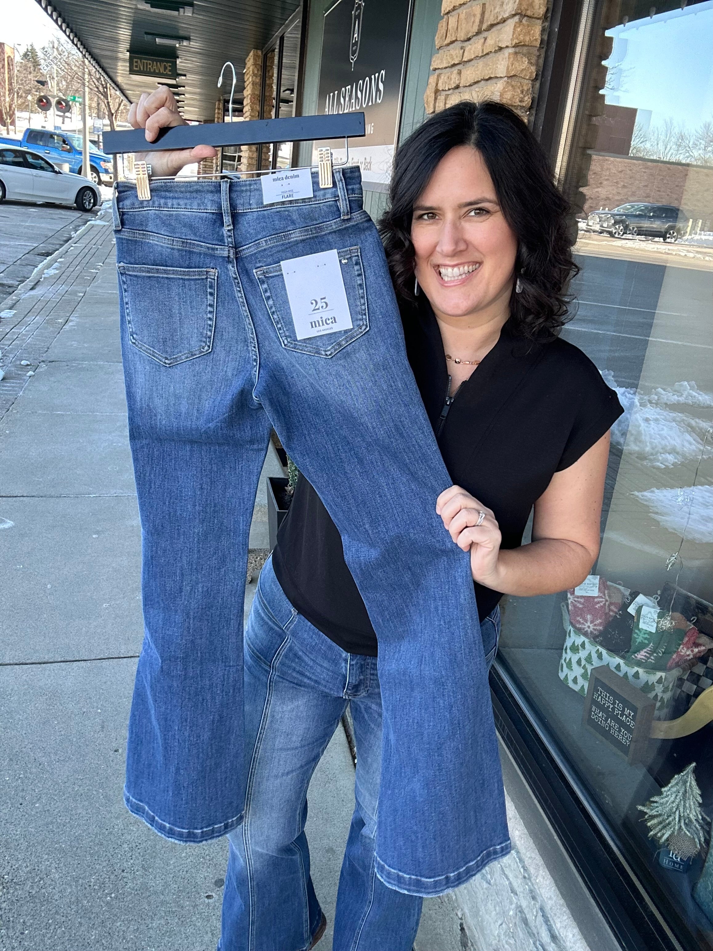 Blue Stone Vintage Wash Flare Jean Bottoms - Pants MICA DENIM