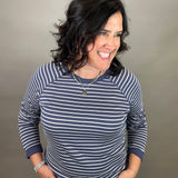 Navy/White Frannie Reversible Top