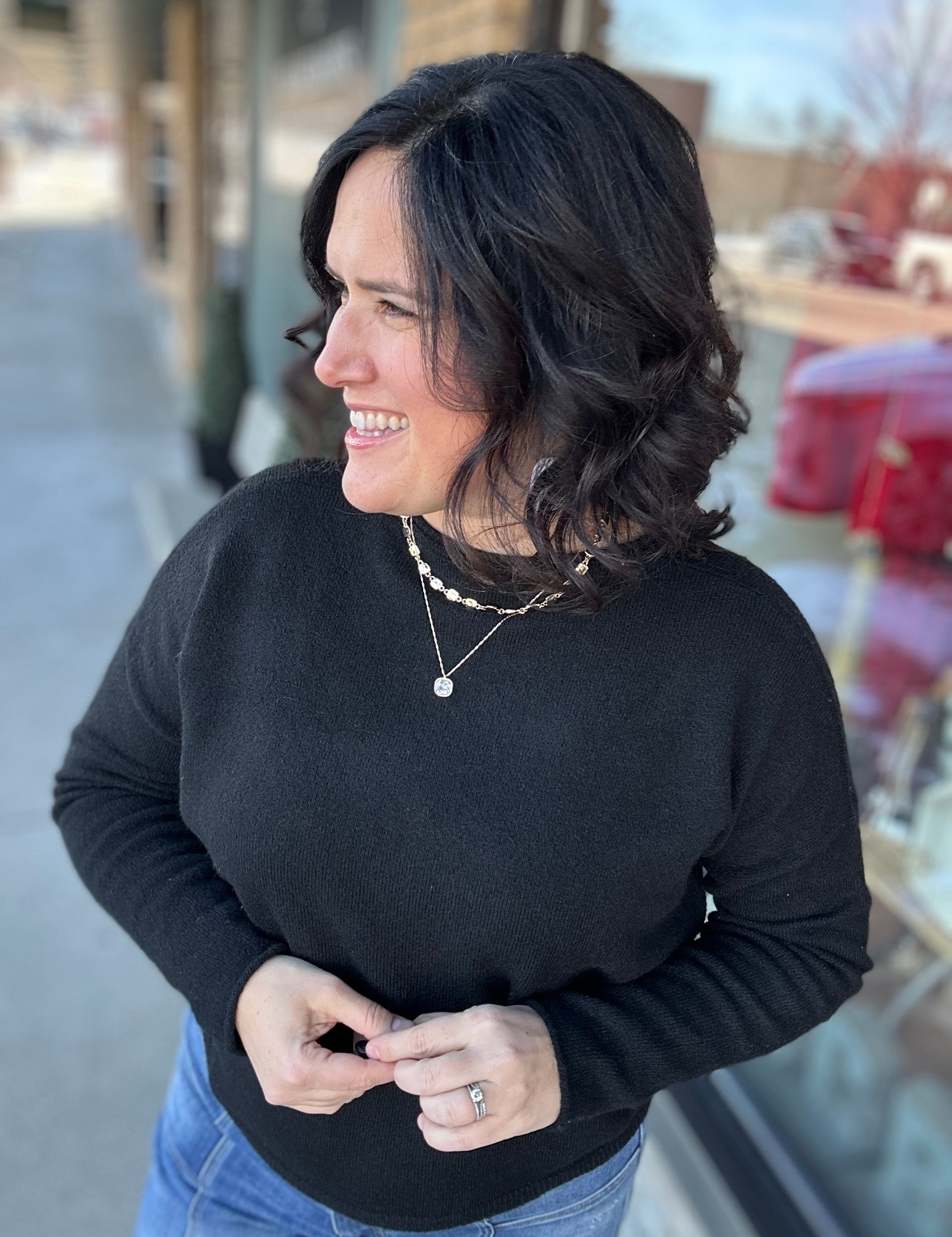 Black Button Down Cardigan Tops- Cardigans STACCATO