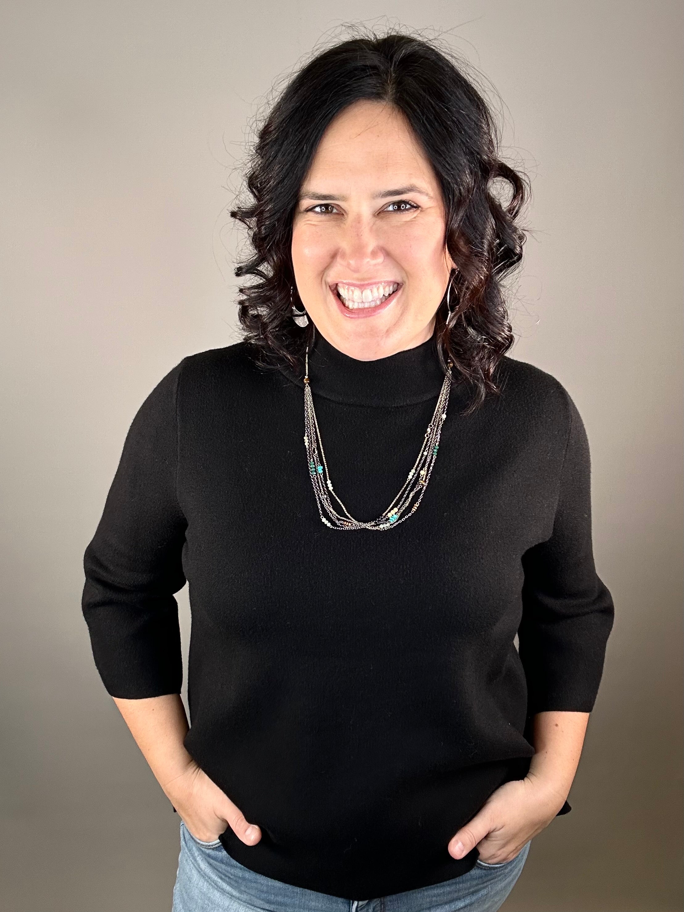 Black Mock Neck Sweater Top - Sweater FATE by LFD