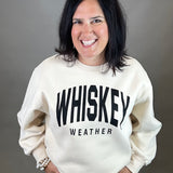 Tan Whiskey Weather Sweatshirt Top- Sweatshirt PANACHE