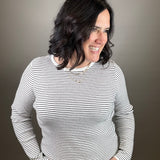 Ivory/Black Pinstripe Sweater