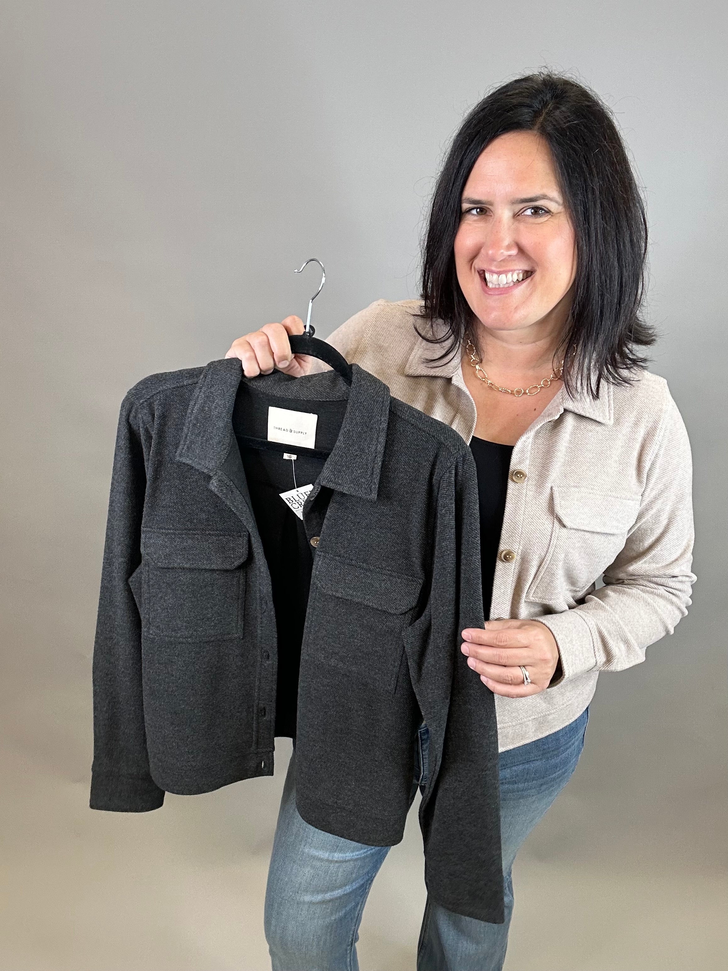 Taupe Heather Faye Jacket Outerwear- Jackets THREAD & SUPPLY
