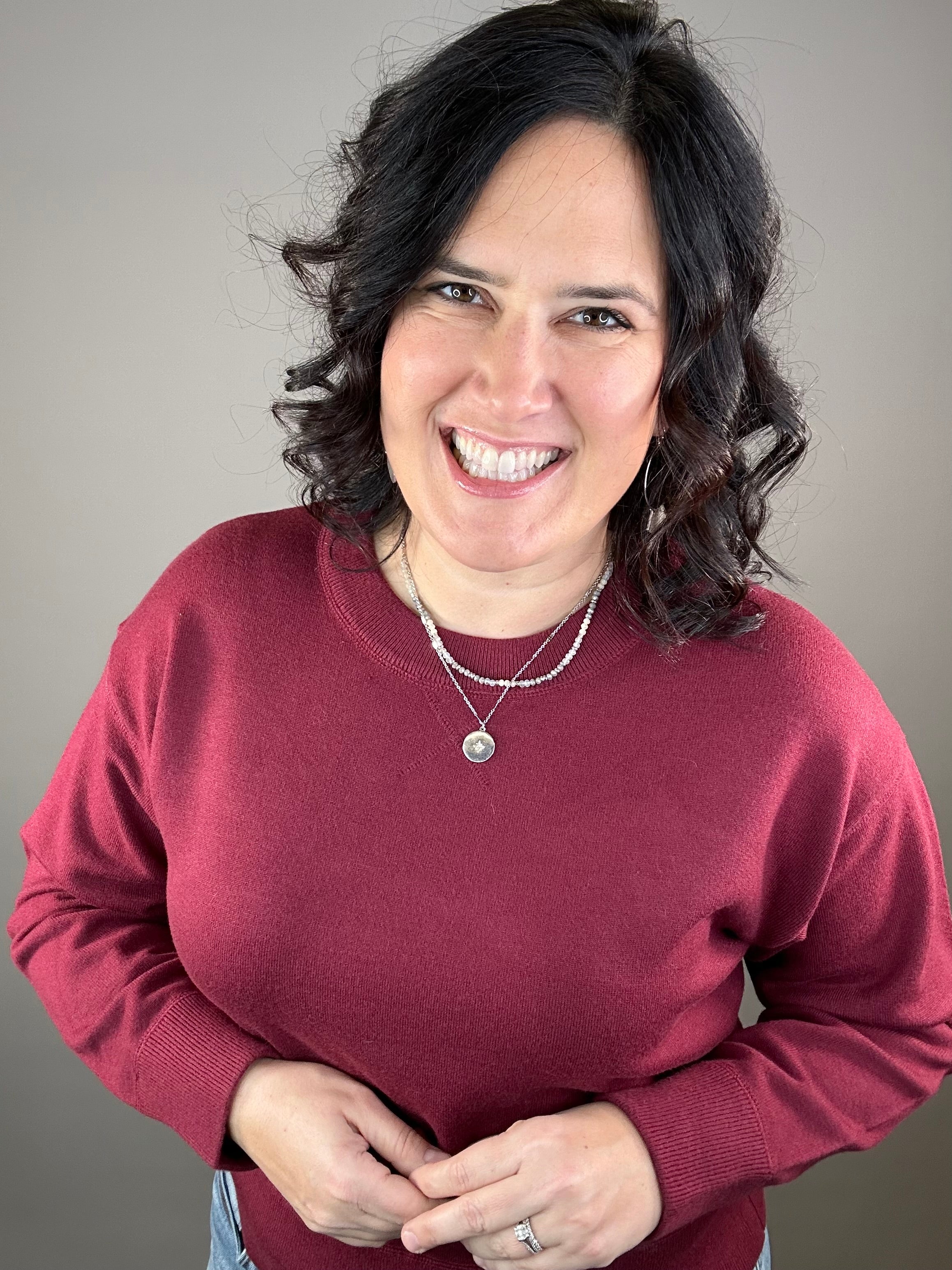 Festive Red Hemlet Sweater Top - Sweater VELVET HEART