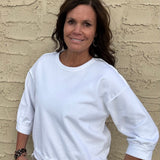 White Reverse Seam Top Top- Sweatshirt JODIFL