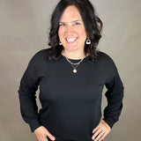 Black Long Sleeve Terry Top