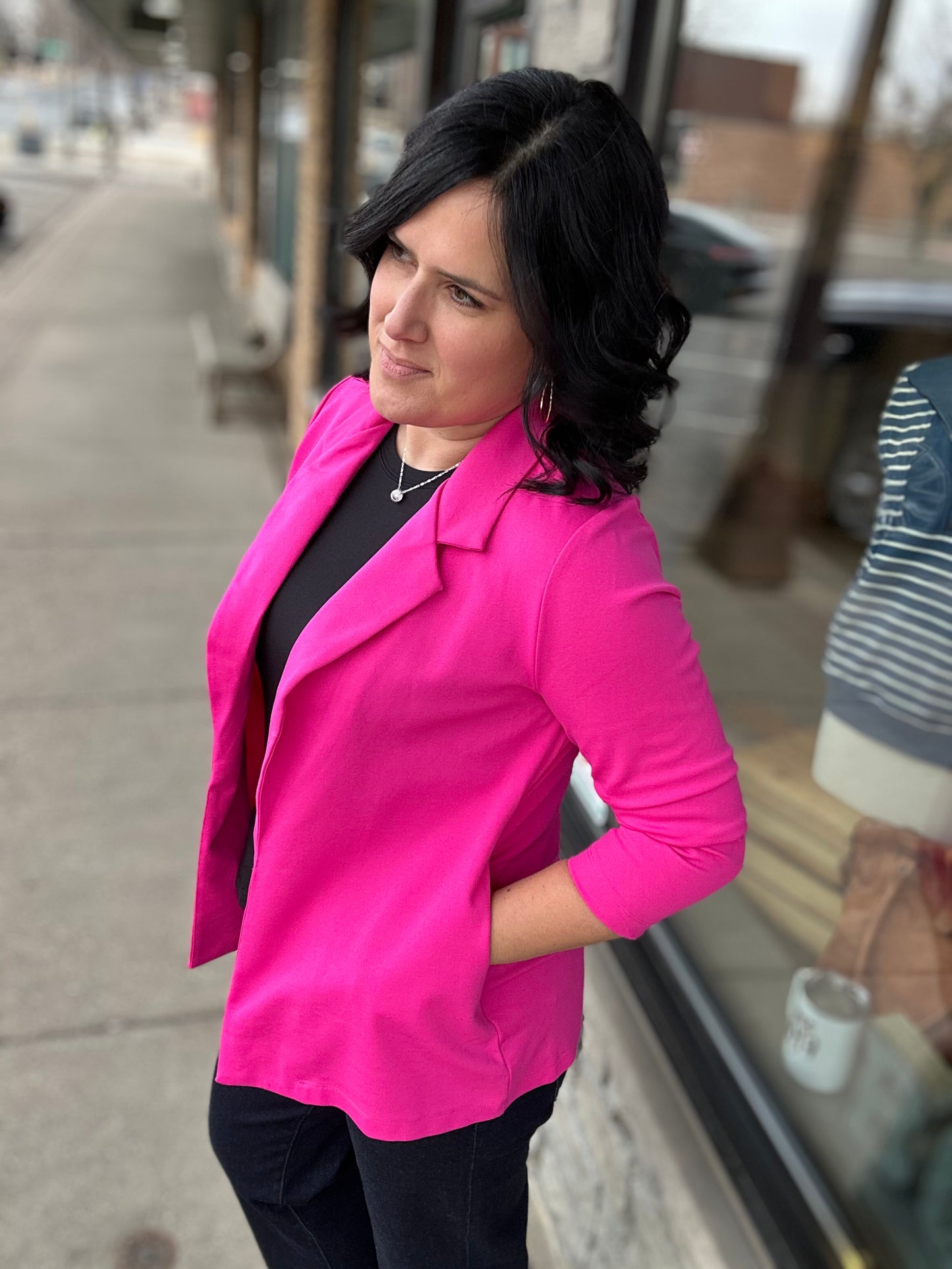 Hot Pink Blazer Jacket Outerwear- Blazers DEAR SCARLETT