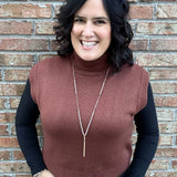 Camel Turtle Neck Sweater Vest