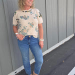Beige Mutli Short Sleeve Sweater Top - Sweater FATE by LFD