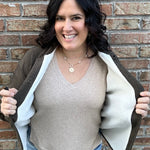 Olive Lined Shirt Jacket Outerwear- Jackets STACCATO