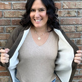 Olive Lined Shirt Jacket Outerwear- Jackets STACCATO