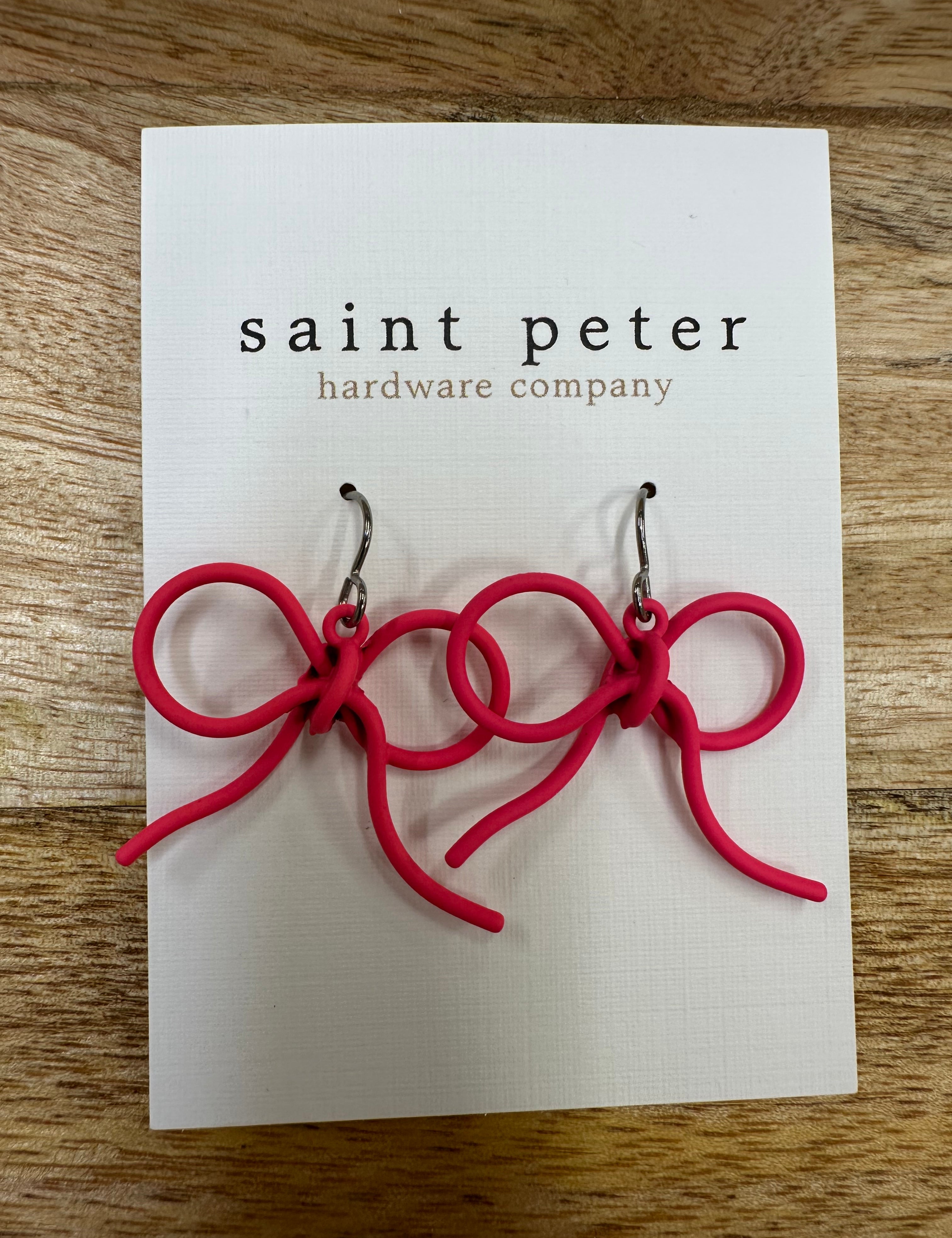 Magenta Bow Earrings Jewelry - Earrings St. Peter Hardware