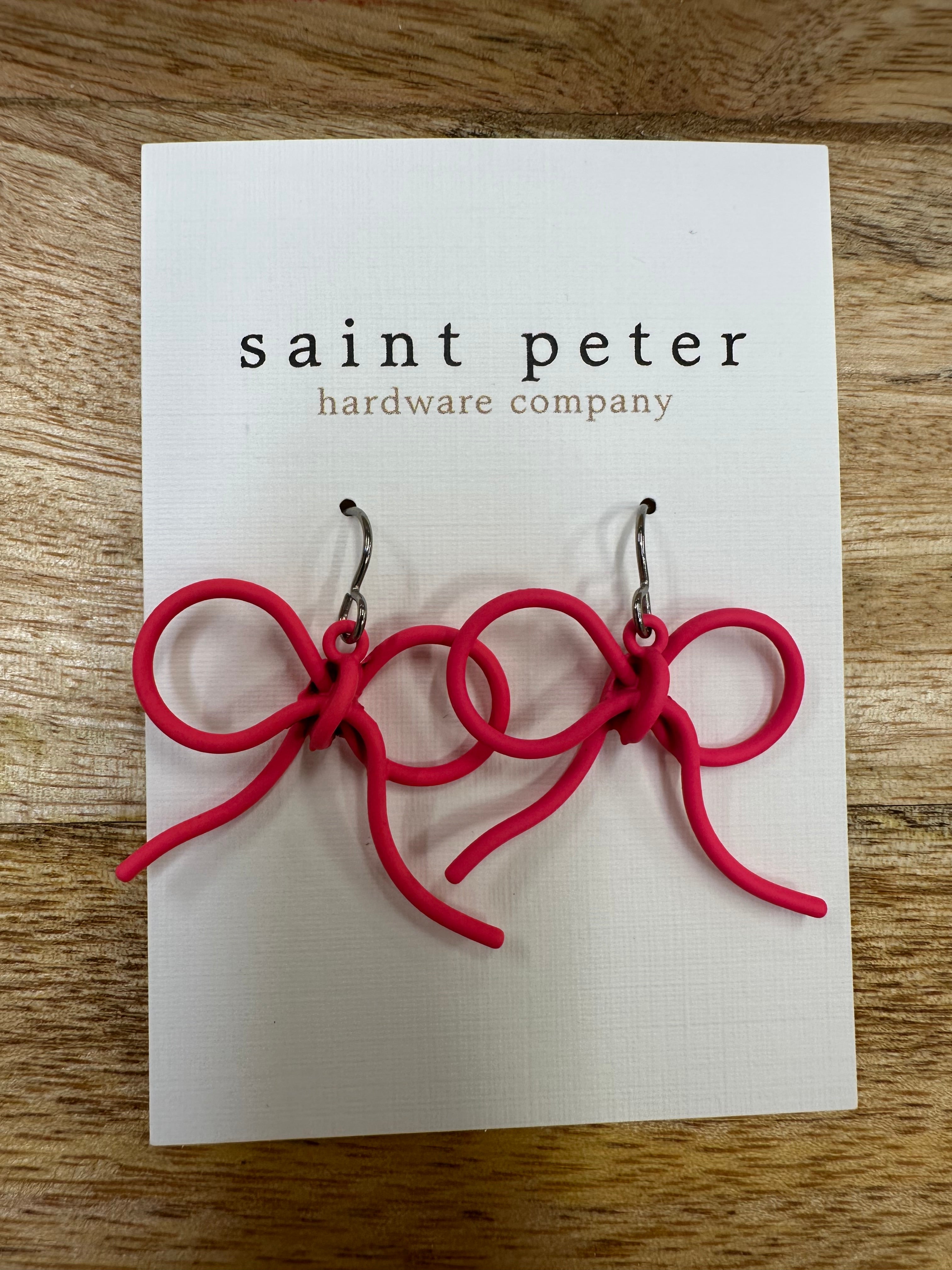 Magenta Bow Earrings Jewelry - Earrings St. Peter Hardware